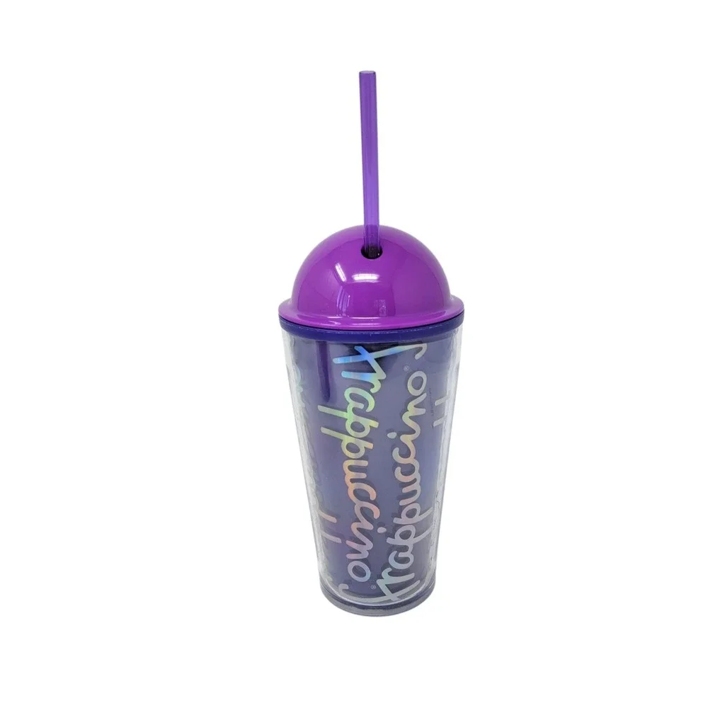2 x Starbucks Frappuccino Set Purple Hot Pink Fuchsia  Holographic 16oz Tumblers